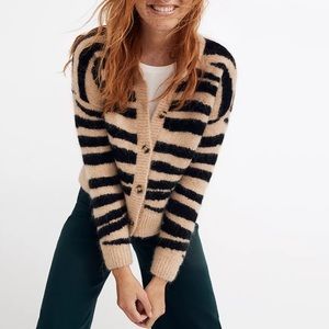 Madewell Deville Cardigan Sweater in Tiger Stripe